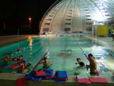 Piscine des Campelières, dôme ouvert